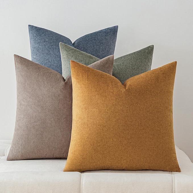 a moment Waterproof Throw Pillow Covers Set of 4,20x20 Inch Outdoor Stain Resistant Pet Friendly Pillowcases Cushion Covers for Patio Sofa and Living Room,Desert Grove