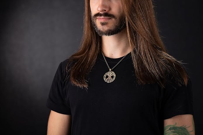 Baldur Jewelry - Handcrafted Yggdrasil Viking Norse World Tree of Life Pendant Necklace Amulet Jewelry | 925 Sterling-Silver Tree of Life Necklace | Viking Gifts |Jewelry for Men Women