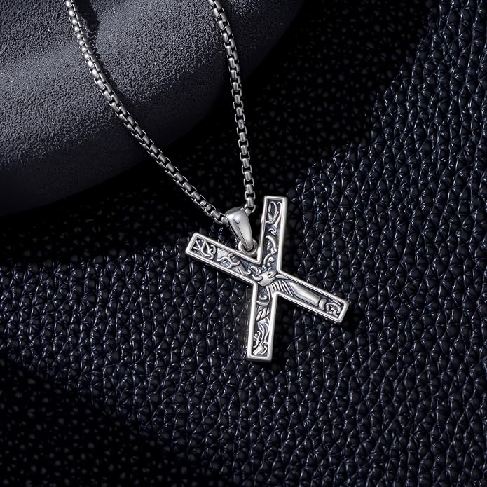 Viking Necklace 925 Sterling Silver Viking Rune Letter Pendant Norse Jewelry Gifts for Men Father