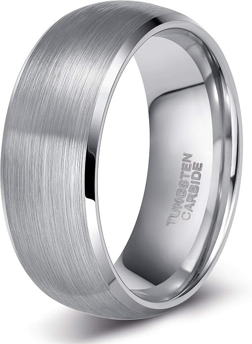 TRUMIUM 4mm 6mm 8mm Tungsten Ring Wedding Band for Men Women Engraved I Love You Matte Brushed Comfort Fit Size 4-15