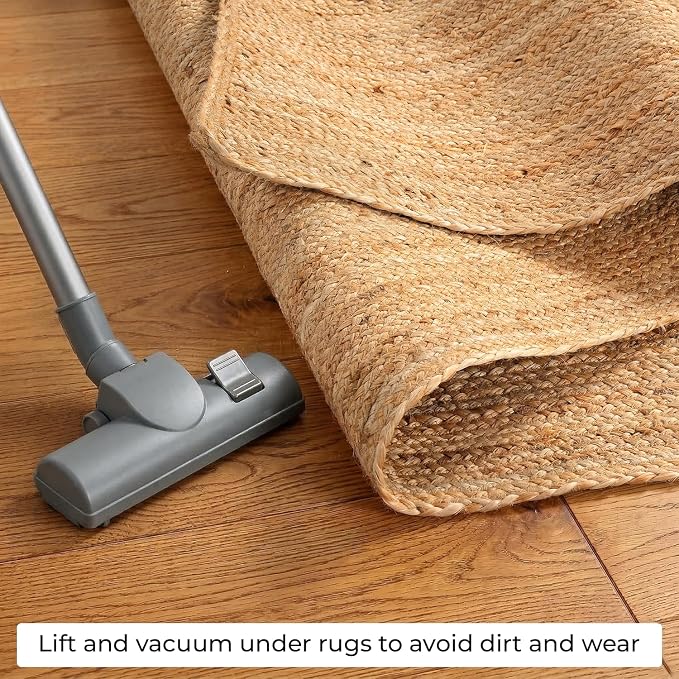 GRUHUM Jute Area Rug 9x12 Feet Natural Fiber Solid Boho Braided Handwoven Soft Farmhouse Rustic Vintage EcoFriendly Large Carpet Home Décor Rugs for Living Room Hallways Bedroom Enterways 9'x12'ft