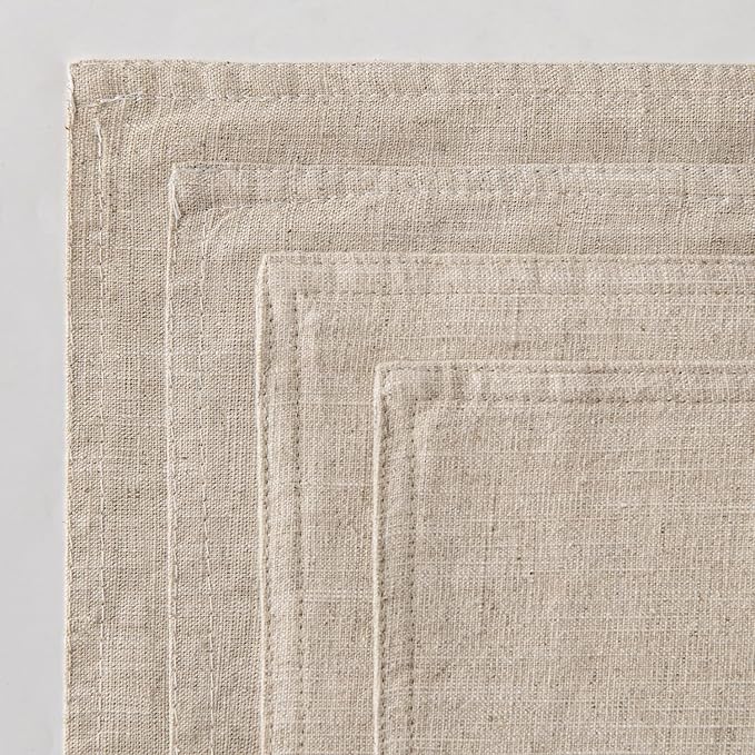 MIULEE Beige Boho Linen Decorative Pillow Covers 18x18 Inch Pack of 4 | Natural Throw Pillow Covers Soft Farmhouse Couch Pillowcases Modern Home Decors for Living Room Bed Sofa