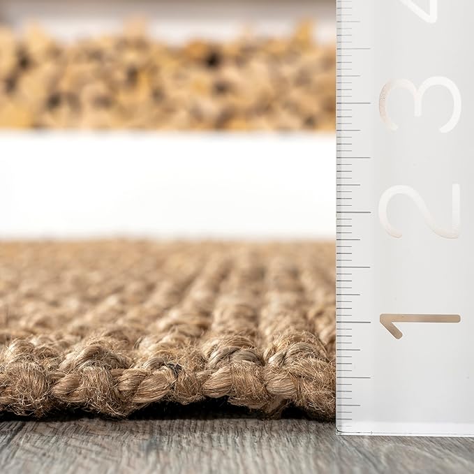 Nuloom Ashli Hand Woven, Natural, 4' x 6', Farmhouse, Jute, Soft and Textured, High Traffic, Stain Resistant, Easy Clean, Durable Area Rug for Bedroom, Living Room, Dining, Den, Foyer, Entryway