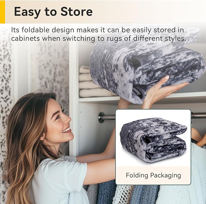 RELEANY Washable Area Rugs 3x6 Non-Slip Modern Abstract Soft for Living Room Entryway Bedroom Kitchen, Print Pattern, Black Navy Blue Gray