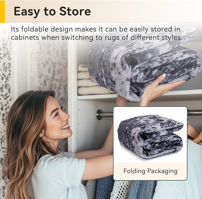 RELEANY Washable Area Rugs 3x12 Non-Slip Modern Abstract Soft for Living Room Entryway Bedroom Kitchen, Print Pattern, Black Navy Blue Gray