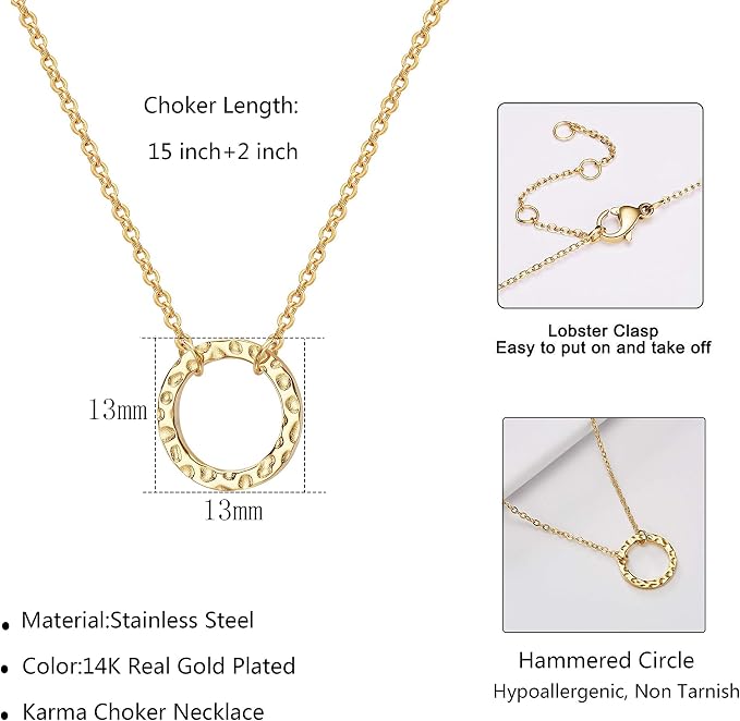 Lcherry Dainty Choker Necklace for Women 14K Gold Plated Choker Necklace Gifts for Her
