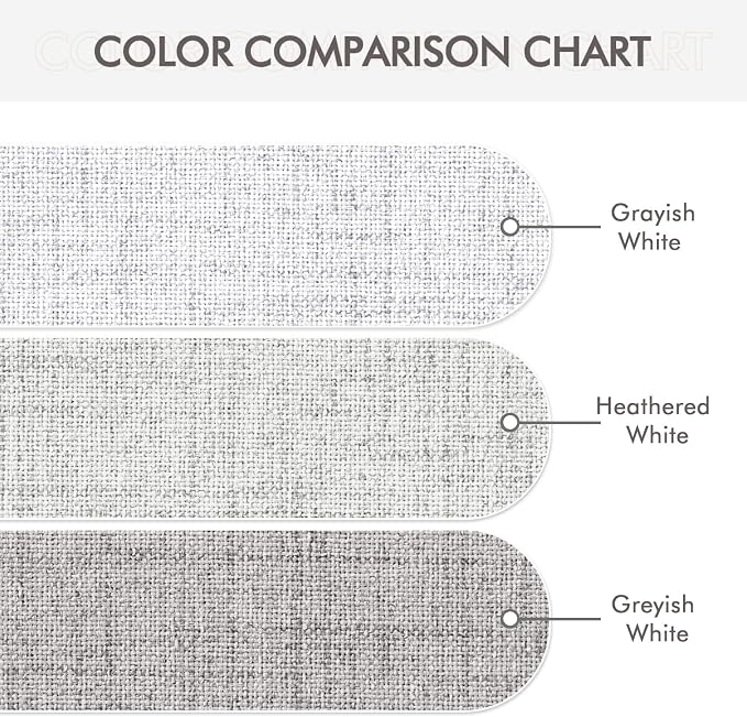MIULEE Linen Textured Curtains for Bedroom Solid 100% Blackout Thermal Insulated Heathered White Grommet Room Darkening Curtains & Drapes Luxury Decor for Living Room 52 x 63 Inch (2 Panels)