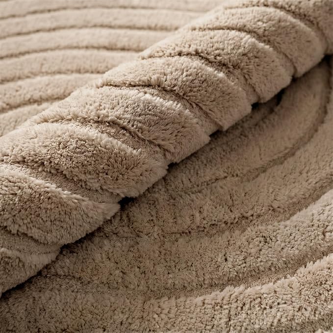 Brown 5x7 Geometric Solid Color Area Rugs, Washable Living Room Rug | Ultra Soft Plush Modern Boho Carpet, High-Low Pile 3D textured Durable Non-Slip 5'x7' Rugs for Bedside, Nursery, Apartment