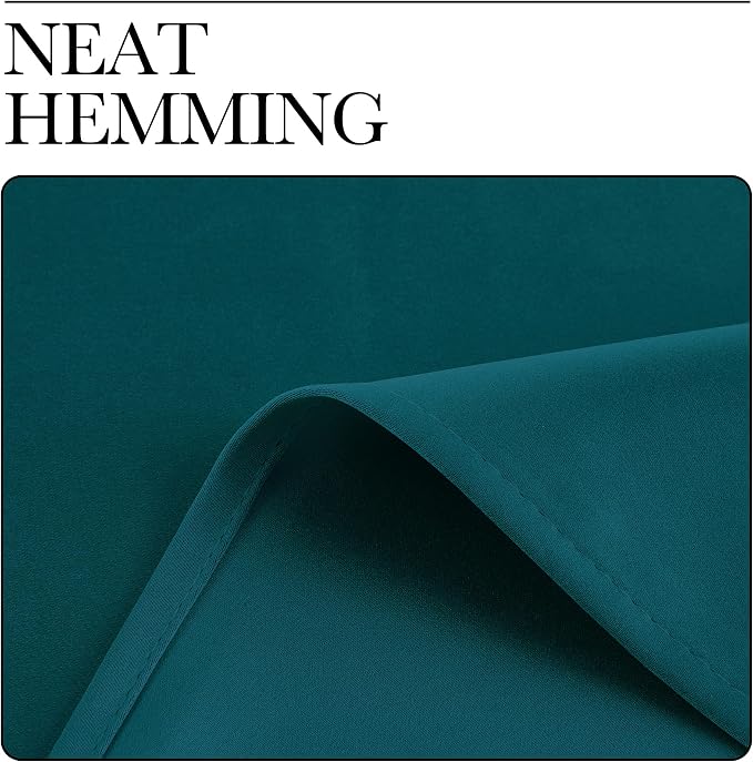 NICETOWN Teal Blackout Cafe Faux Silk Curtains for Small Windows, 42" Wide by 63" Long, 2 Panels, Grommet Thermal Insulated Blackout Satin Drapes for Bedroom