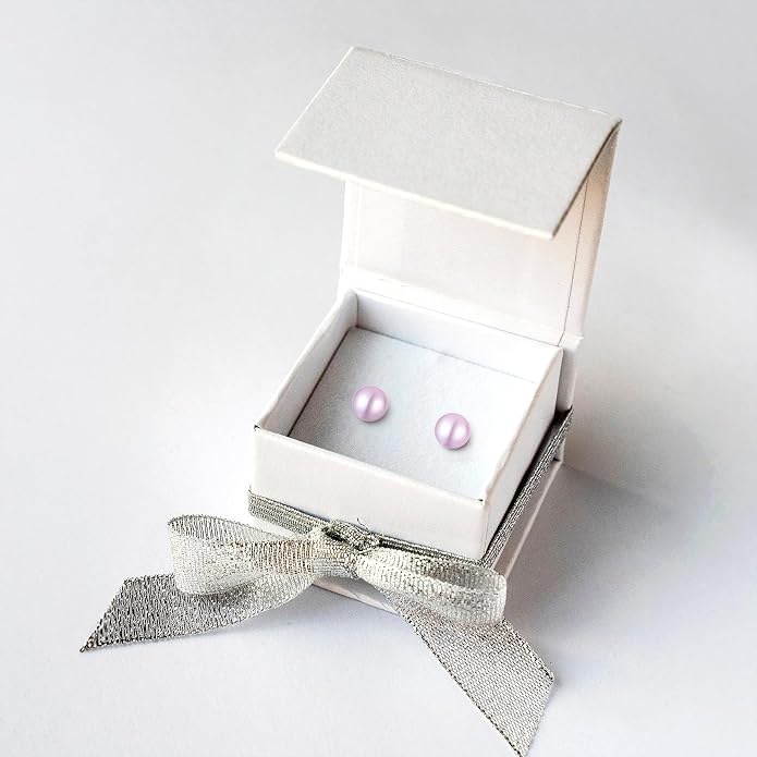 Pearl Screw Back Stud Earrings for Baby, Toddler, Girls | Hypoallergenic 925 Sterling Silver Screwback Safety Earrings | Simulated Pearl Studs for Sensitive Ears | Keepsake Gift for Birthdays Holidays Special Occasions