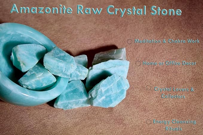 Large 1.25-2.0” Natural Amazonite Raw Crystals Stones for Meditation, Chakra, Reiki, Crystal Grid, Energy Work, Wire Wrapping, Tumbling & Spiritual Home Decor