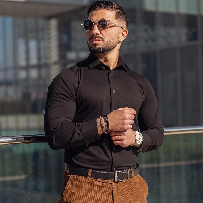 SERASAR Premium Leather Bracelet Men | Stainless Steel Magnetic Clasp | Three Colors | Jewelry Box Included