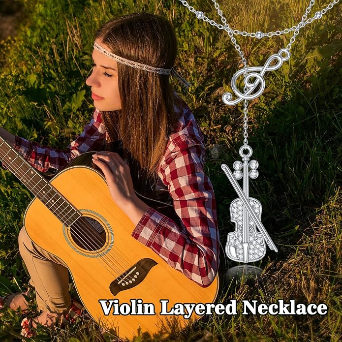 MONGAS Tree of Life/Infinity Cross/Lock and Key/Lotus/Hamsa/Horse/Strawberry/Opal/Lariat/Dragonfly/Heart/Violin Layered Necklace Sterling Silver for Women
