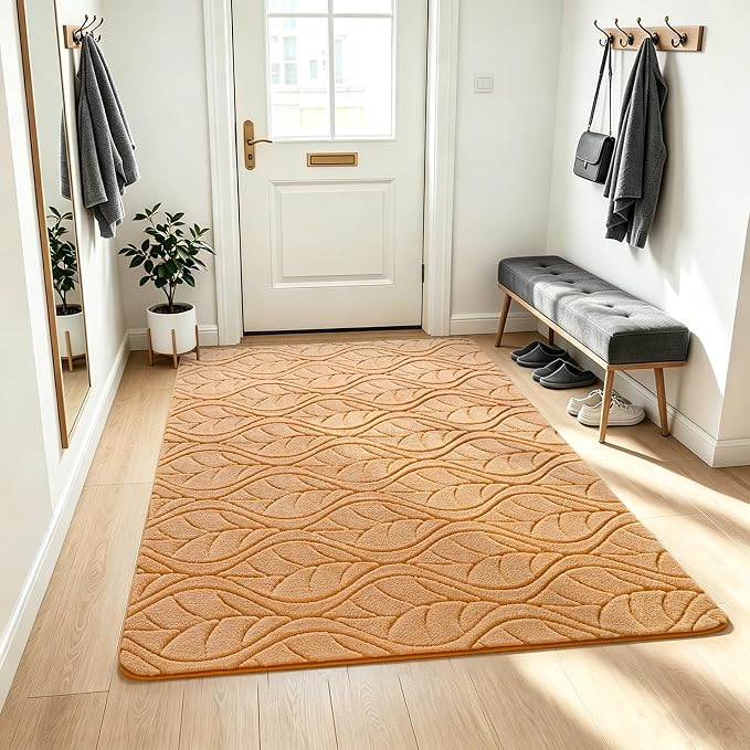 Macgace Soft Area Rug for Girls Bedroom, 3x5 Apricot Tan Shag Rugs | Washable Non-Slip Backing Medium Pile Modren Fuzzy Carpet for Kids Room, Classroom, Living Room, Dorm