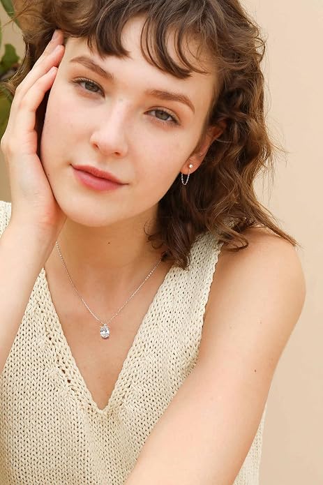 S.Leaf Gold Dainty Pendant Necklaces for Women Sterling Silver Gold Plated Layered Horizontal Vertical Bar Star Starburst Moon Cubic Zirconia Lariat Necklace for Women Trendy Gifts