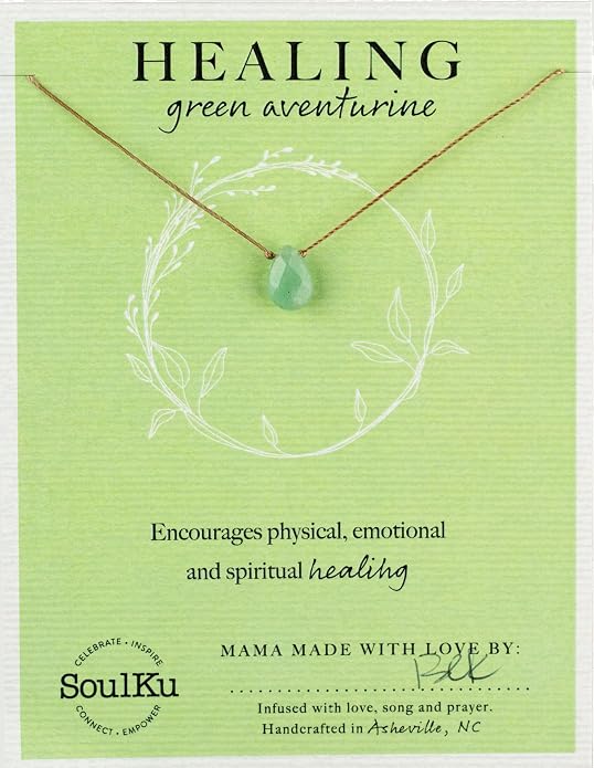 SOULKU Handcrafted Necklace, Empowerment Jewelry With Healing Crystal, Inspirational Jewelry For Women, Mom & Sister Gifts, 2" Extender With Lobster Clasp, 16" Nylon Cord
