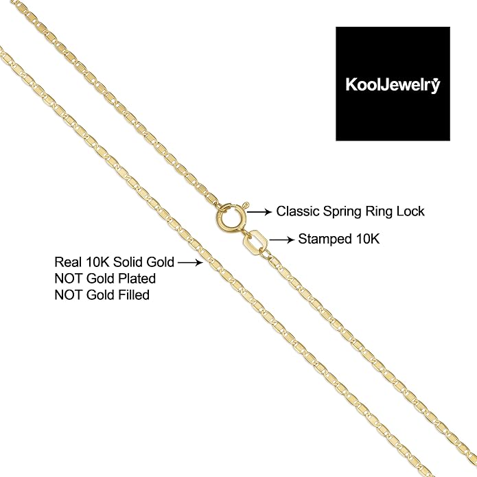 Kooljewelry 10k Yellow Gold Flat Oval Link Anklet (1.25 mm, 10 inch)