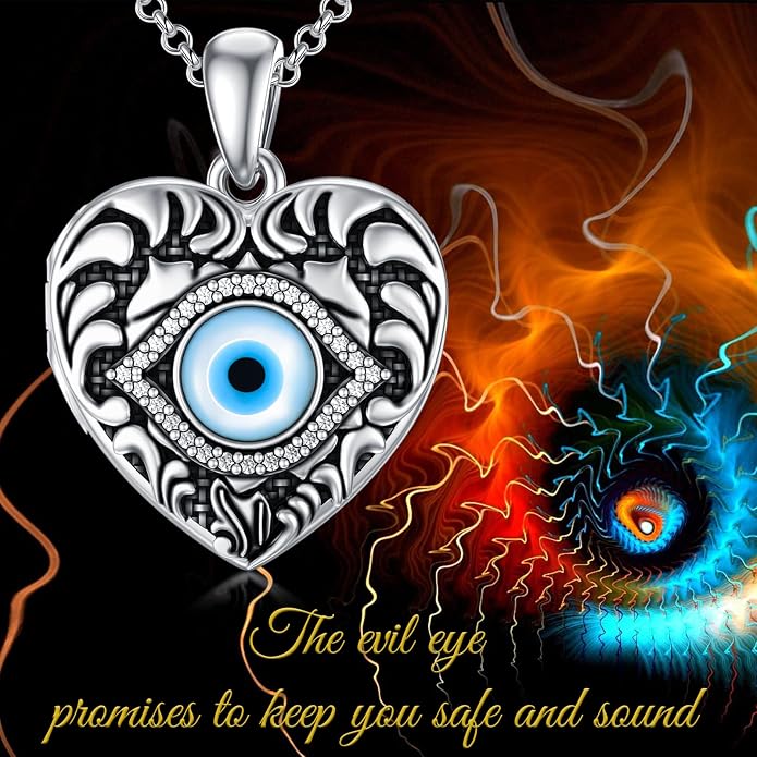 SOULMEET Personalized Silver Locket Necklace That Holds Pictures Photo Keep Someone Near to You, Memorial Custom Lockets Necklaces Letters Engraving for His Her
