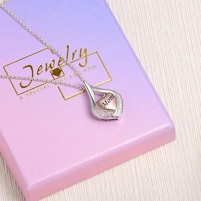 Cremation Jewelry 925 Sterling Silver Teardrop Urn Necklace for Ashes Heart Shape Memorial Keepsake Pendant for Human Ashes for Women Gift
