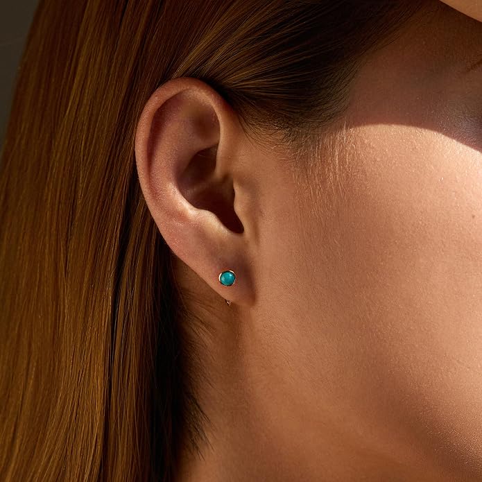 CHIC & ARTSY 925 Sterling Silver Half Hoop Earrings for Women, Dainty Huggie Hoops with Synthetic Opal, Moonstone, CZ & Gemstones, Lightweight Comfort Fit Everyday Elegant Jewelry