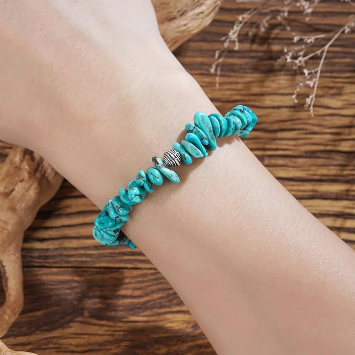Plumiss Women Boho Handmade Natural Stone Crystal Leather Bead Wrap Bracelets Collection