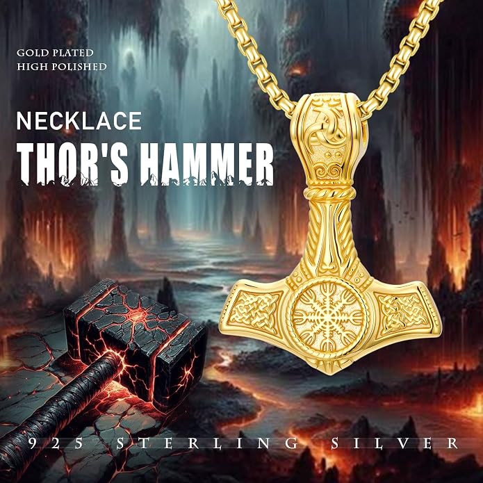 Viking Necklace for Men 925 Sterling Silver Nordic Viking Necklace Viking Amulet Jewelry Gifts for Men Women