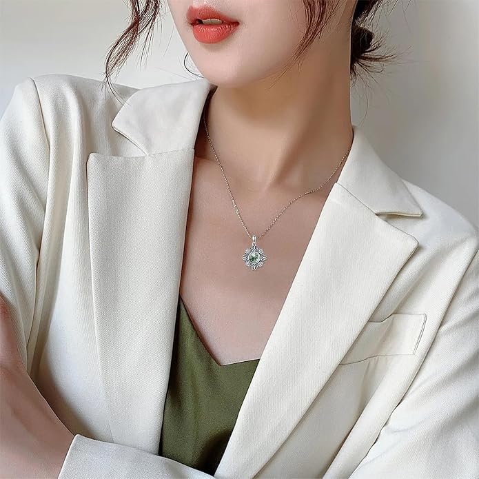 PELOVNY Celtic Knot Necklaces for Women 925 Sterling Silver Gemstone/Birthstone Teardrop Infinity Necklace Irish Celtic Pendant Jewelry Gifts for Mom Daughter Wife