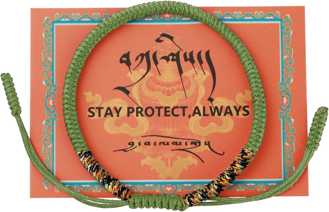 Authentic blessed Tibetan monks handmade Dorje Knot protection bracelet for women and men with a talisman