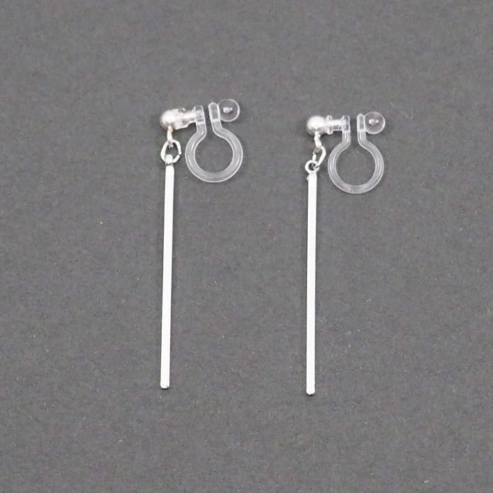 Comfortable Stick Invisible Clip On Earrings Gold Dangle Long Waved Threader Bar Clip-On Non Pierced Earrings Silver For Women,…