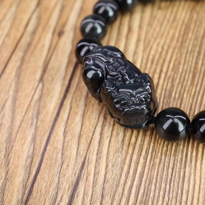 COAI Chinese Feng Shui Pixiu Piyao Stone Tiger Eye/Obsidian/Aventurine Bracelet