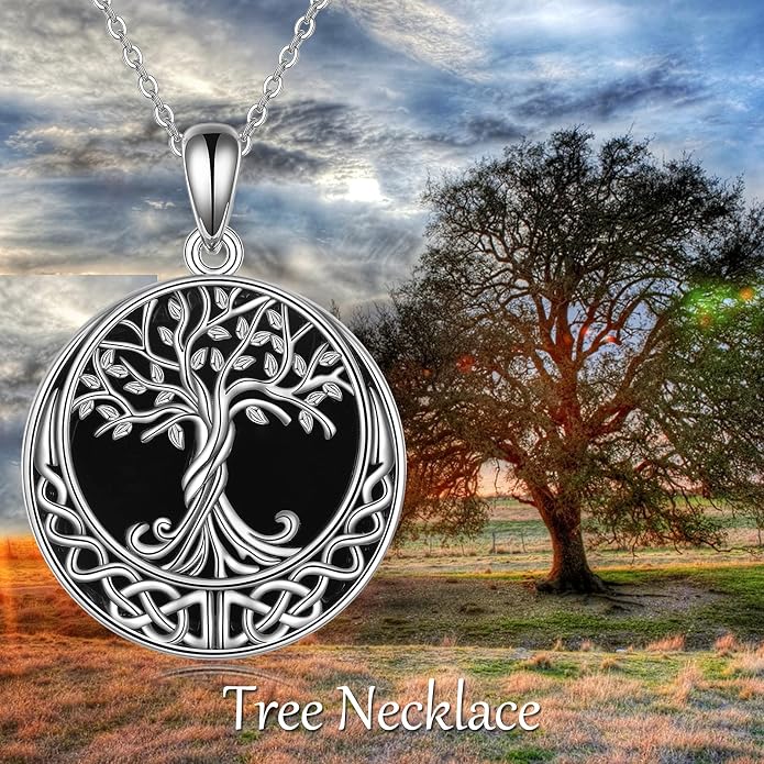 ONEFINITY Tree of Life Necklace 925 Sterling Silver Abalone Shell Celtic Knot Pendant Necklace for Women Jewelry