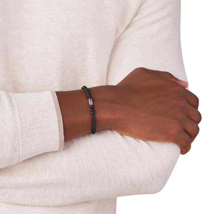 Fossil Men's Stainless Steel and Genuine Leather and/or Beaded Bracelet for Men
