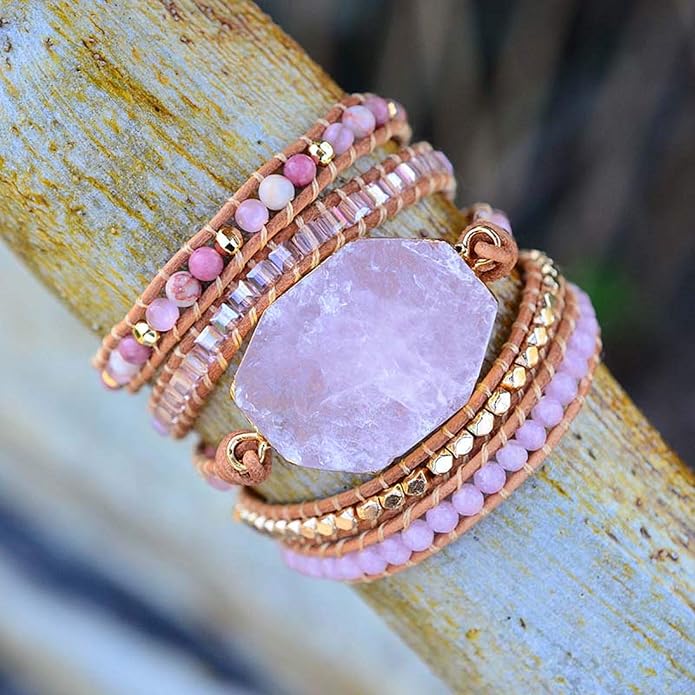 Boho Wrap Bracelet for Women, Handmade Natural Imperial Jasper Multi-Layer Stone Beaded Bracelet, Bohemian Healing Crystal Stone Jewelry Gifts