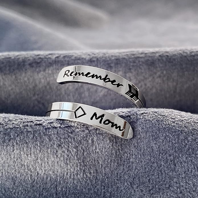 Vrycot Adjustable silvery Inspirational Stainless Steel Adjustable Bands Cool Stacking Opening Gift for Women Statement