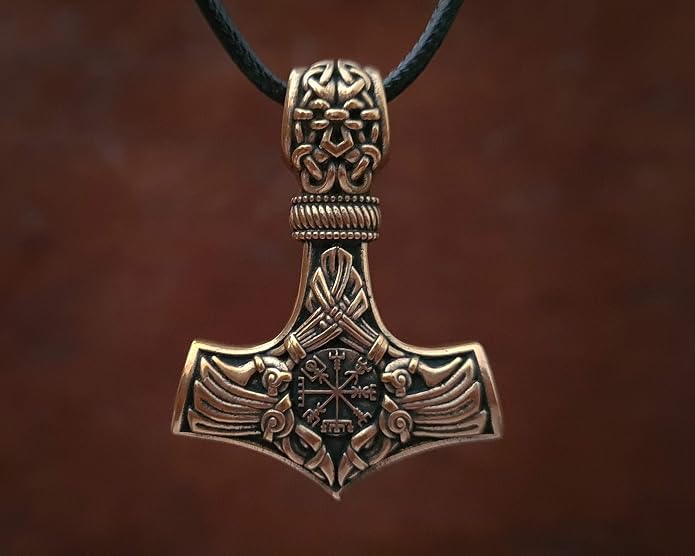 Baldur Jewelry - Thors Hammer Necklace Pendant Mjölnir - Viking Norse Thor Hammer Pendant Viking Jewelry - Thor Necklace - Thor Gifts for Men - Viking Necklace for Men
