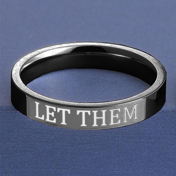 Roe Dolph Let Them Ring for Women Inspirational Engraved Band Ring Motivational Reminder Jewelry Inspirational Gifts for Women