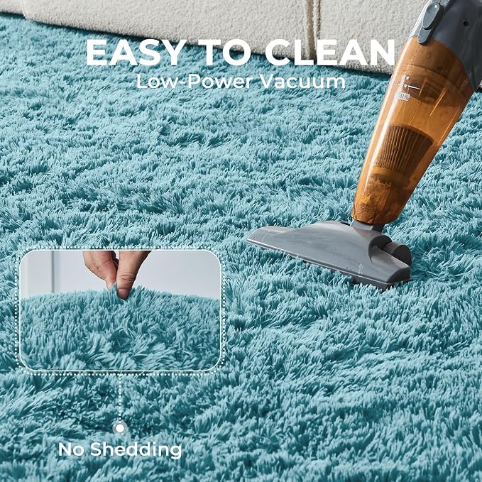 OPPODREAM 5x7 Greyish Turquoise Rugs for Bedroom, Ultra-Soft Fluffy Area Rugs for Living Room, 5 x 7 Shag Carpet for Nursery, Kids, Girl, Boy, Baby, Plush, Fuzzy, Shaggy, Cute Home Decor