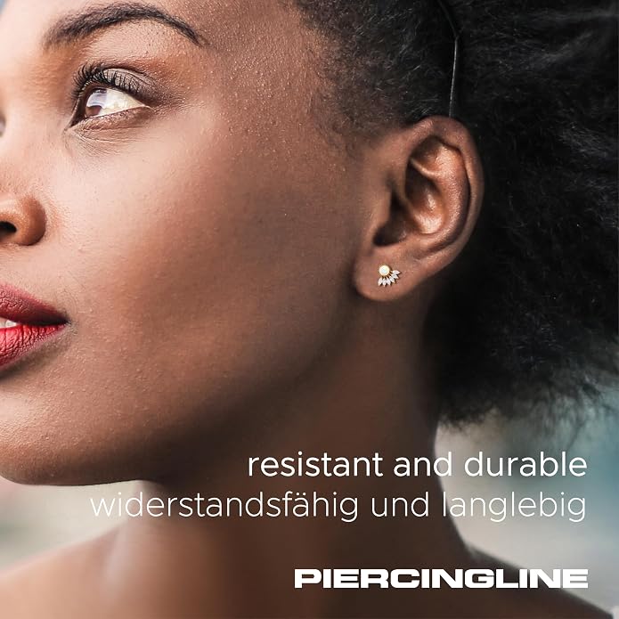 PIERCINGLINE 16G Surgical steel 316L ear piercing jewelry | SETTED CRYSTALS + SYNTHETIC OPAL | Helix Tragus Cartilage Stud earring