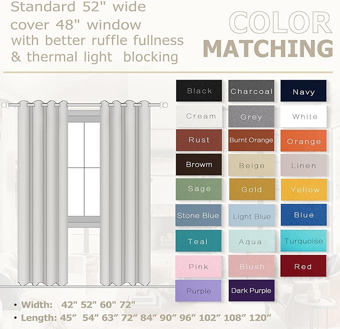 KOUFALL Teal Curtains 84 Inch Length for Living Room 2 Panels Set Grommet Pair Window Treatments Blackout Insulated Drapes Darkening Thermal Curtain for Bedroom 84 Inches Long