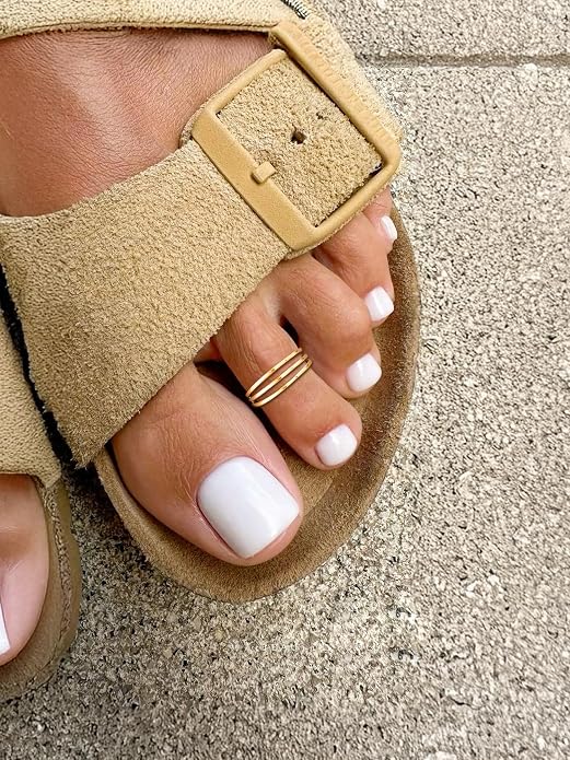 ChicSilver Sterling Silver Toe Rings for Women 14K Gold Plated Toe Rings for Women Open Adjustable Toe Ring for Women Toe Jewelry for Summer Beach