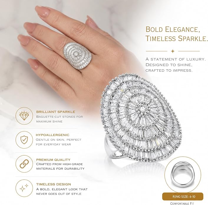 925 Sterling Silver Chunky Rings for Women Thick Dome Ring : Fashion Ring, Statement Jewelry for Women, Jewelry for Everyday Wear, Gift for Her