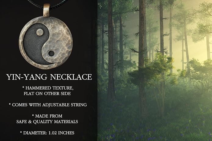 Yin Yang Necklace For Men Ancient Looking High Quality Pendant Jewelry - Yin Yang Gifts - Viking Jewelry for Men
