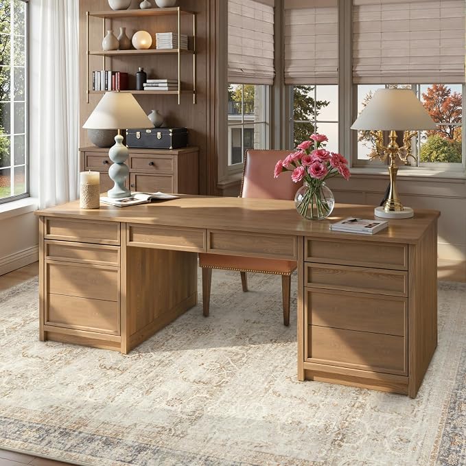 Collive Washable Area Rug 8x10, Neutral Boho Rugs for Living Room Rugs 8x10 Non Slip Farmhouse Modern Bedroom Carpet Stain Resistant Aesthetic Print Accent Floor Mat for Dining Guest Office - Tan