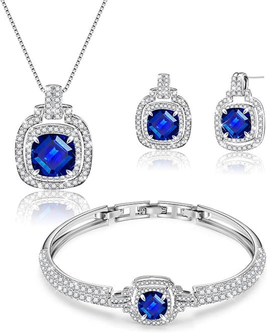 Celestial Whispers Crystal Jewelry Sets For Women Bracelet Necklace and Earrings Sets Idea Gift for Wife Girlfriend or Mothers