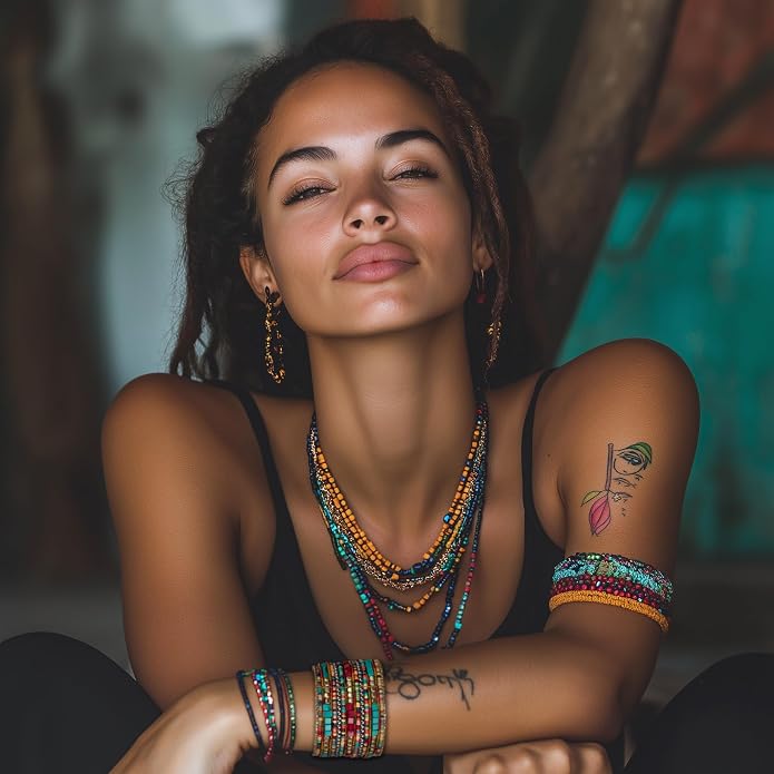 SPUNKYsoul Cuff Bracelets for Women Collection - Adjustable, Stylish Boho Inspired Beaded Bracelets, Trendy Stackable Beads, Ideal for Everyday Wear & Special Occasions