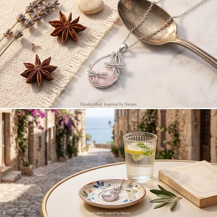 PRAYMOS Dragonfly Gifts 925 Sterling Silver Dragonfly Necklace for Women Dreamy Dragon fly Pendant Dragonflies Jewelry Birthday Gift 18+2" Adjustable Chain