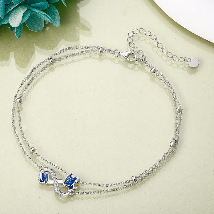 Heart/Starfish/Pineapple/Anchor/Sea Turtle/Butterfly/Celtic/Whale Tail bracelet Anklets for Women 925 Sterling Silver Anklets Jewelry for Women