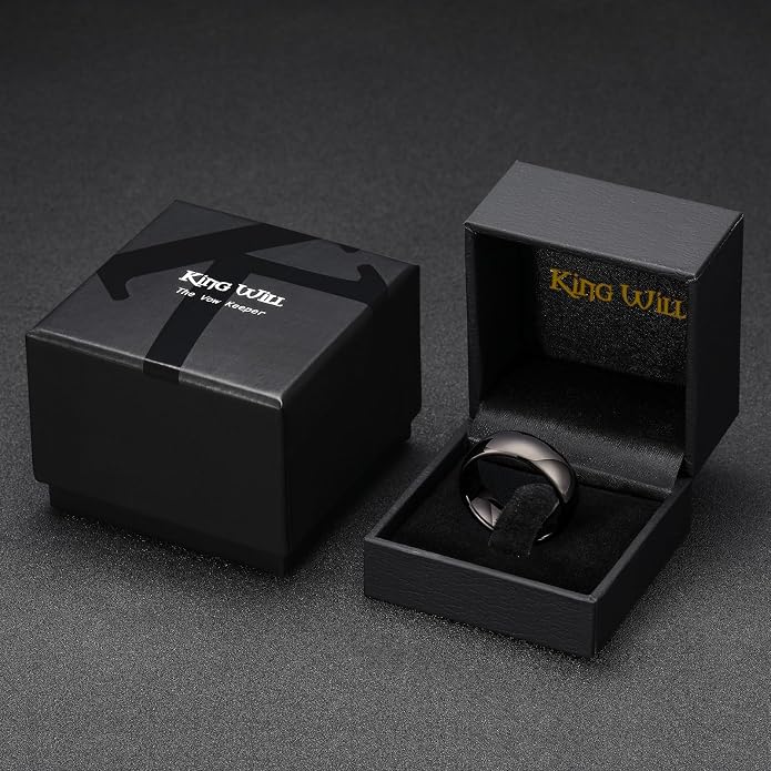 King Will Tungsten Carbide Wedding Band for Men Women Promise Rings for Couples Domed High Polish