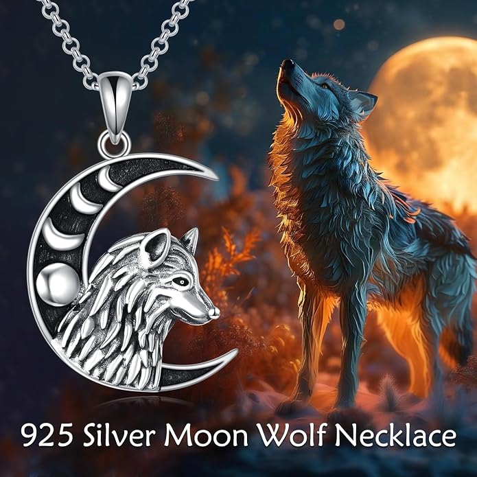 VONALA Gothic Necklace 925 Sterling Silver Punk Dagger/Thor Hammer/Arrowhead Wolf/Lion/Tree of Life Urn Pendant Necklace Viking Amulet Pagan Jewelry Gifts for Women Men Unsex