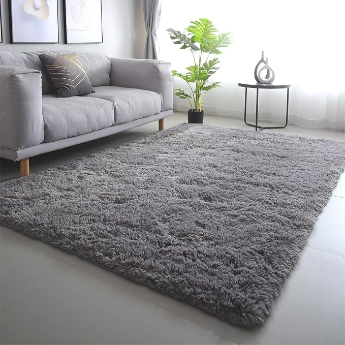 7x10 Area Rugs for Living Room - Grey Soft Carpets Modern Indoor | Cloud-Soft Comfort: Microfiber Memory Foam - Bare Feet Love The Sink-In Softness Your Whole Family Enjoys Every Day